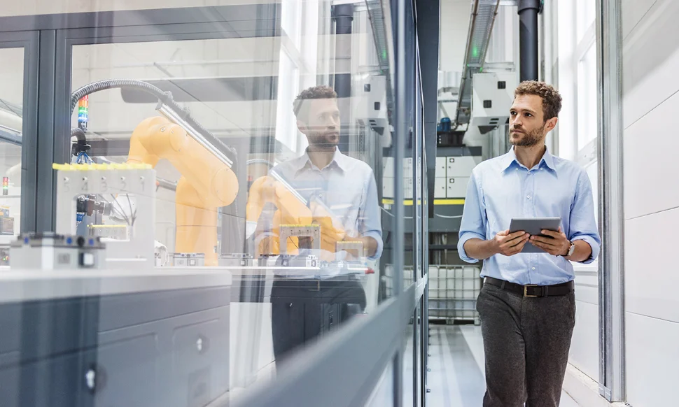Build your smart factory. By connecting machines and integrating business processes we build a production ecosystem based on a central data model that enables you to drive automation and make better decisions.