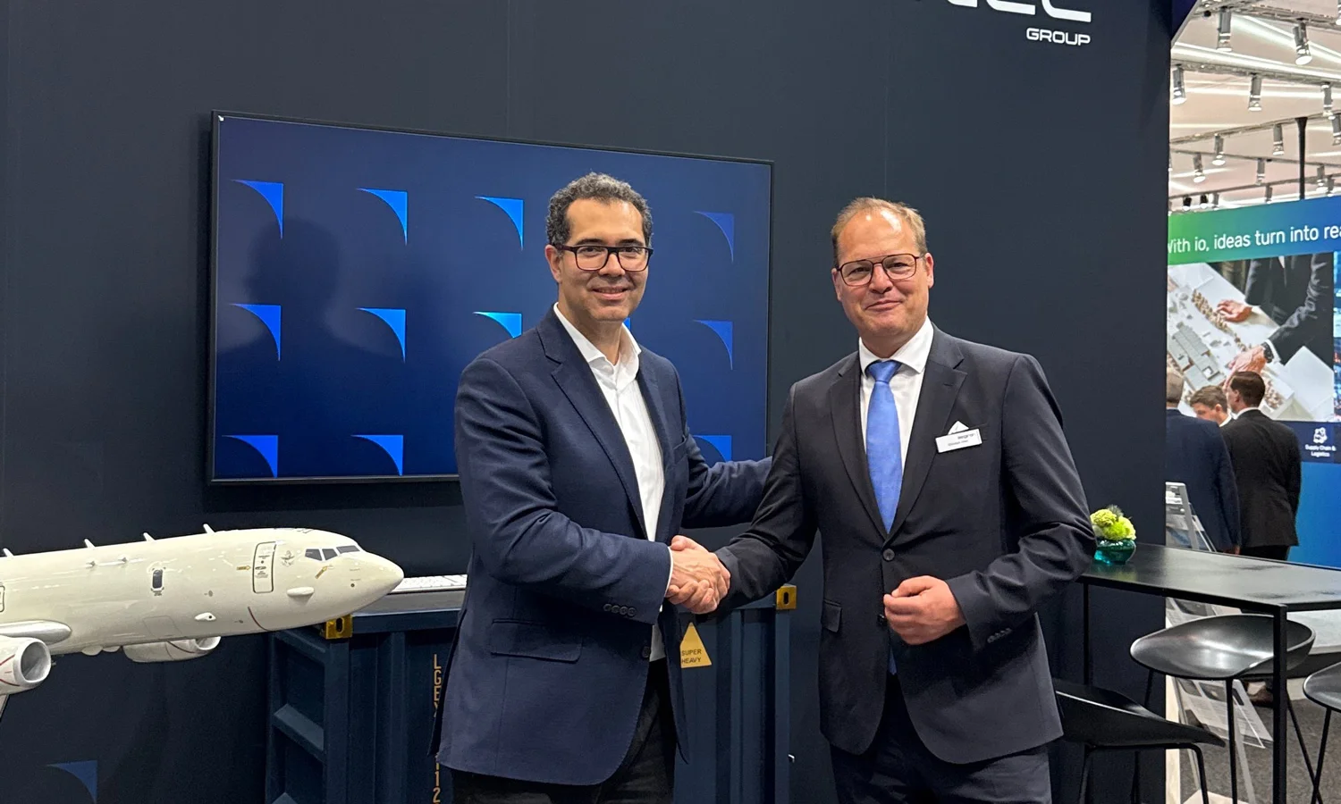 Marco Santos, Global CEO of GFT Technologies, and Christoph Otten, CEO of INTEC Group, at the ILA Berlin Air Show