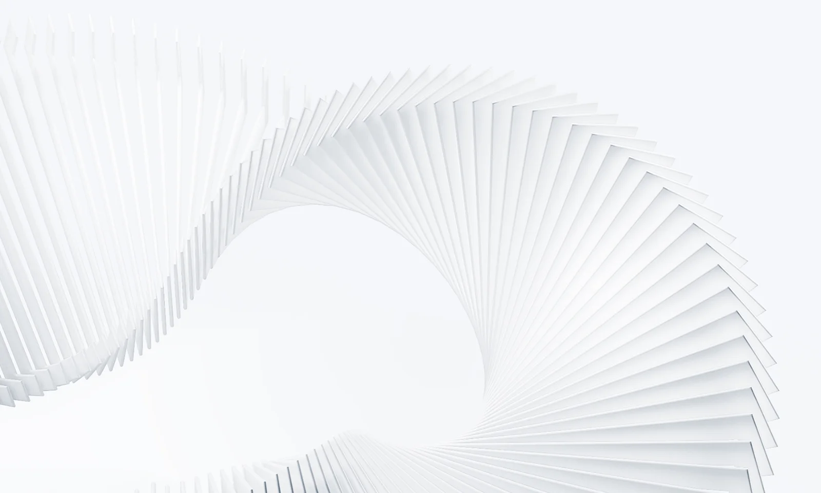 Abstract white spiral pattern symbolizing technology and digital transformation