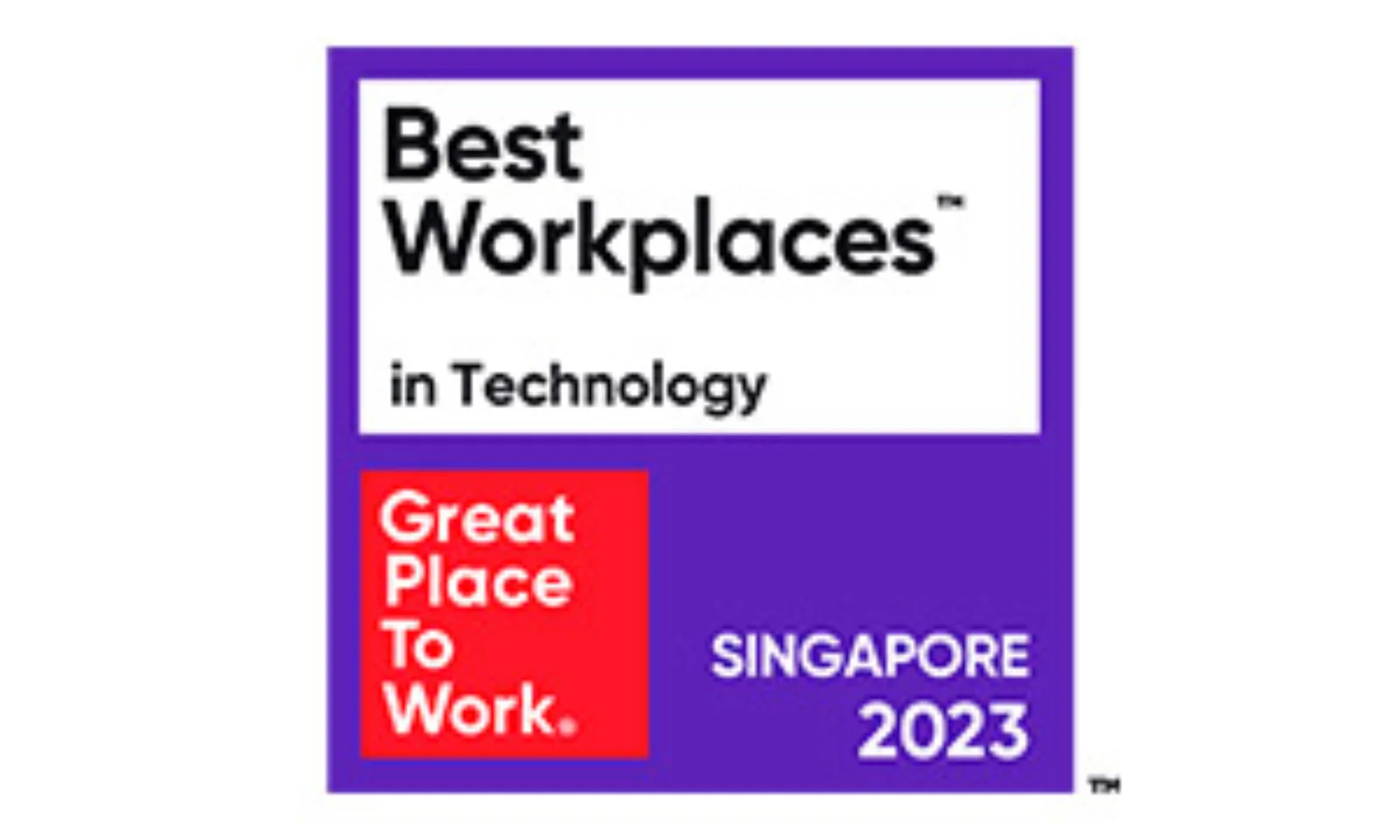 The Singapore Best Workplaces™ in Technology list is determined using Great Place To Work Survey, based on 10,000 responses representing approximately 20,000 employees survey.