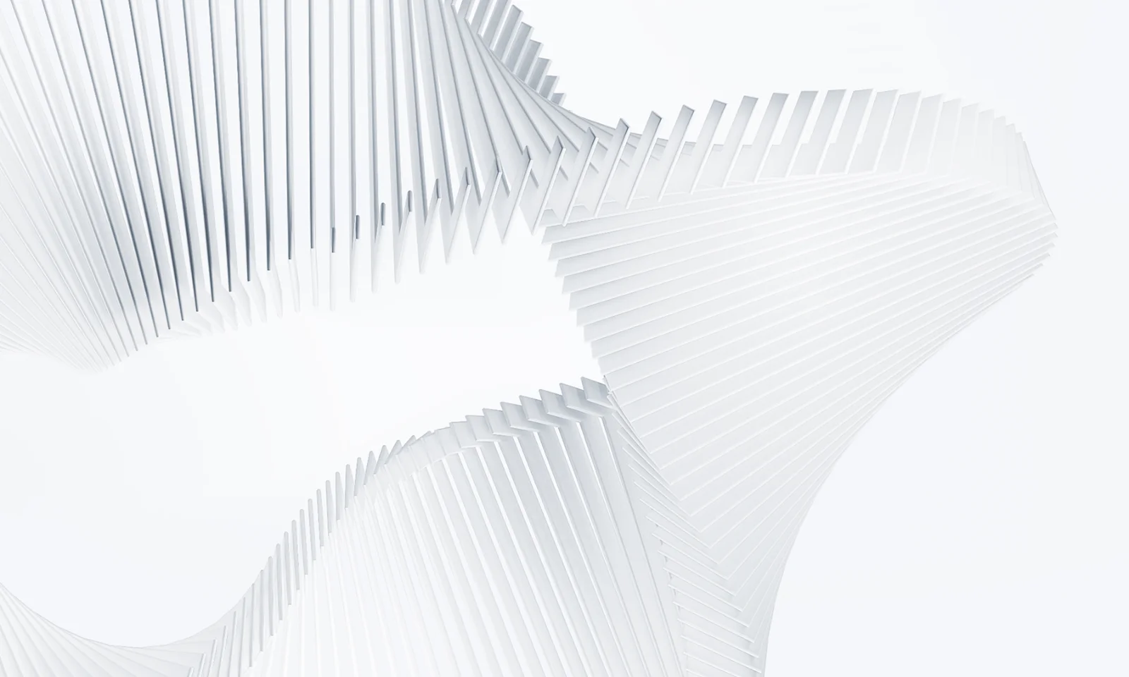 Abstract curved white structure representing digital flow and innovation