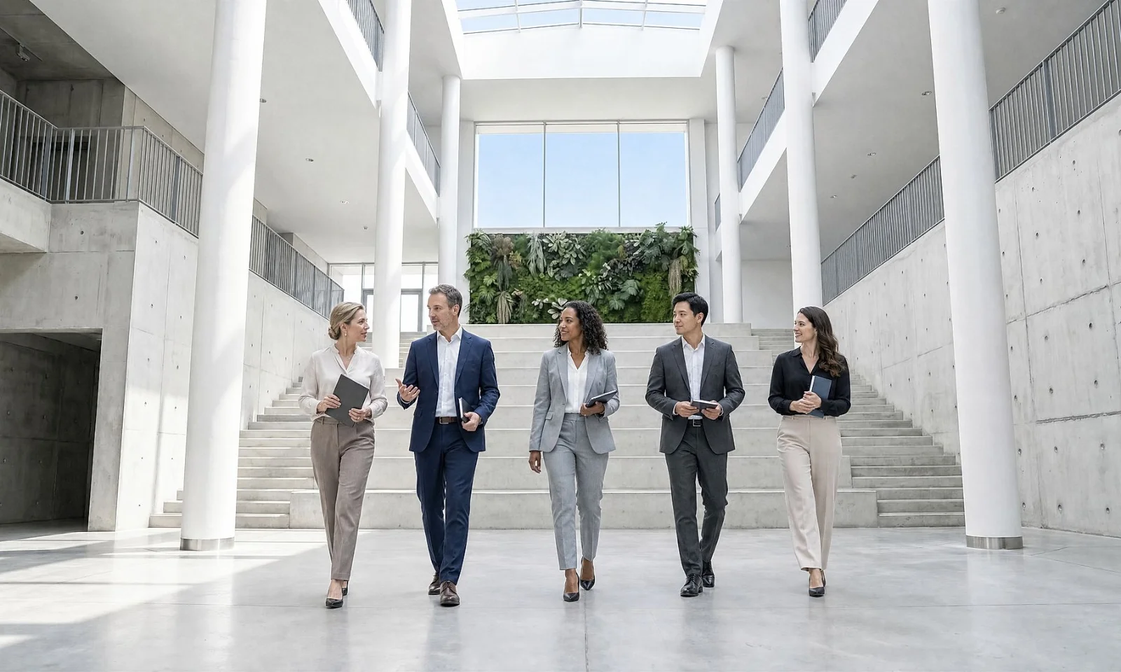 Cette image met en avant la collaboration d’entreprise, le leadership et le travail d’équipe dans un environnement professionnel moderne. Elle illustre comment les organisations favorisent la communication, la coopération entre services et l’alignement stratégique afin de soutenir l’innovation et la croissance durable.