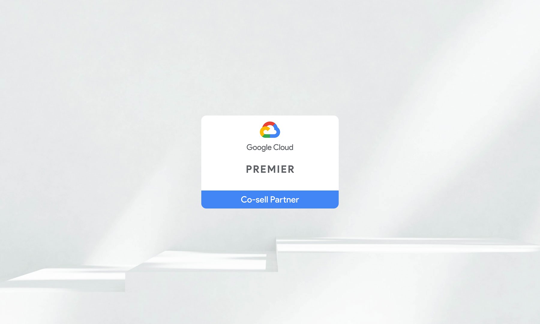 Google Cloud Premier Partner badge displaying the multicolored Google Cloud logo and the text “Sell | Service Premier Partner.”
