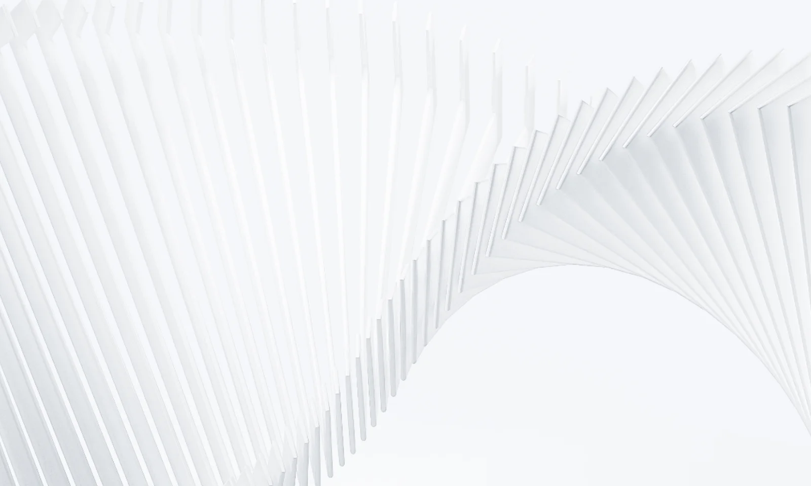 Abstract white architectural curve symbolizing innovation and digital precision