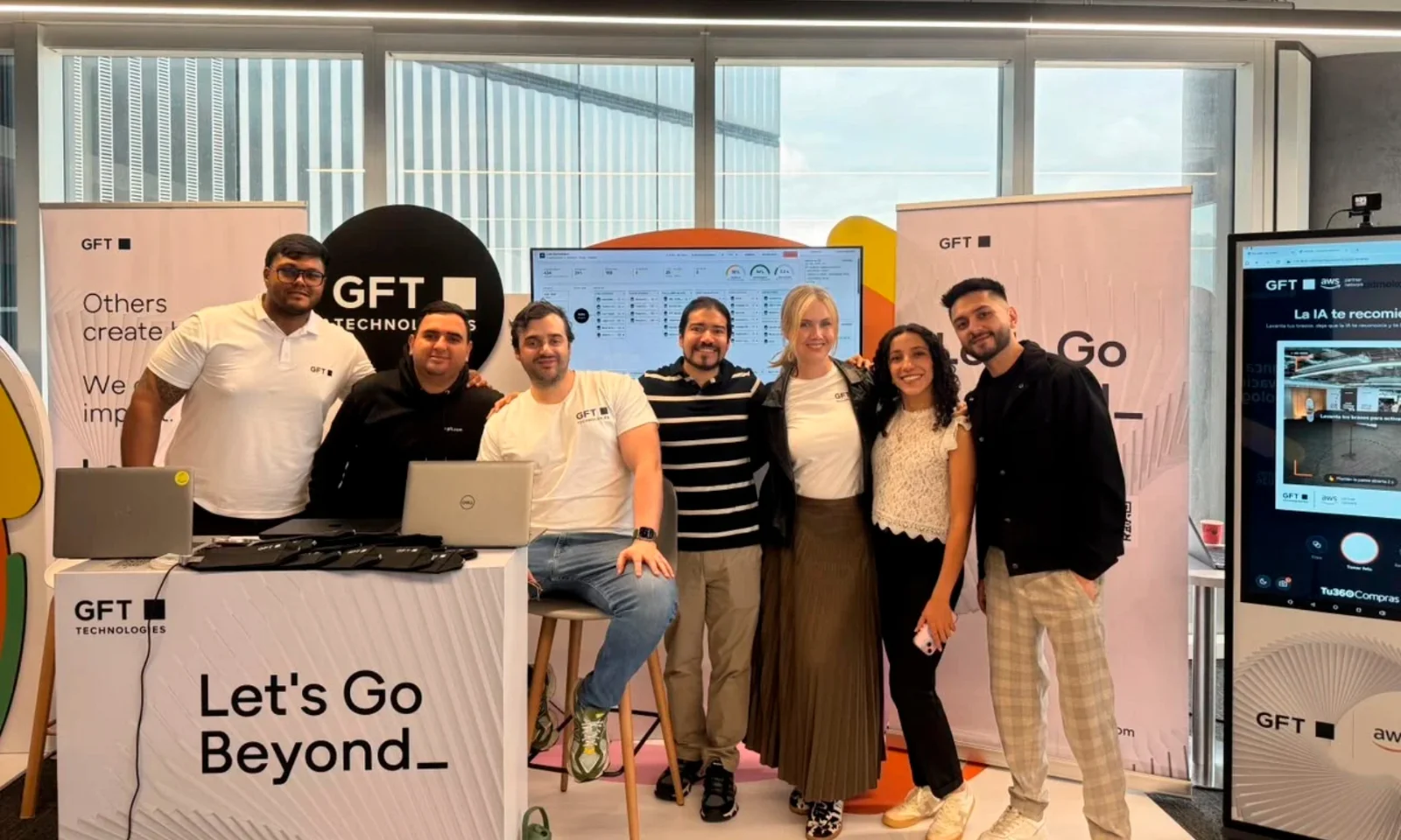 GFT technology professionals at Bintec 2026, showcasing digital solutions and engaging with attendees around AI and innovation.