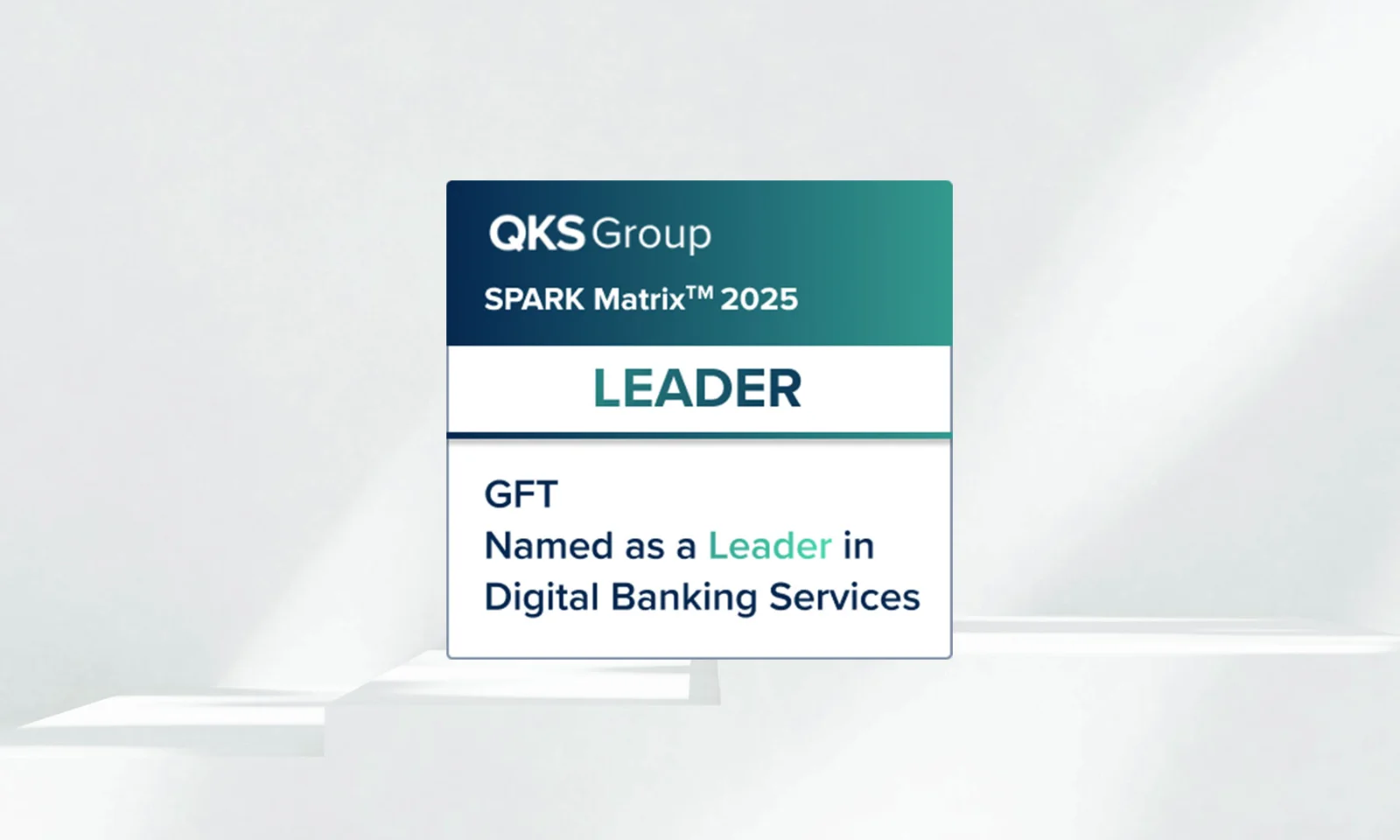 QKS Group SPARK Matrix 2025 badge recognizing GFT as a Leader in Digital Banking Services