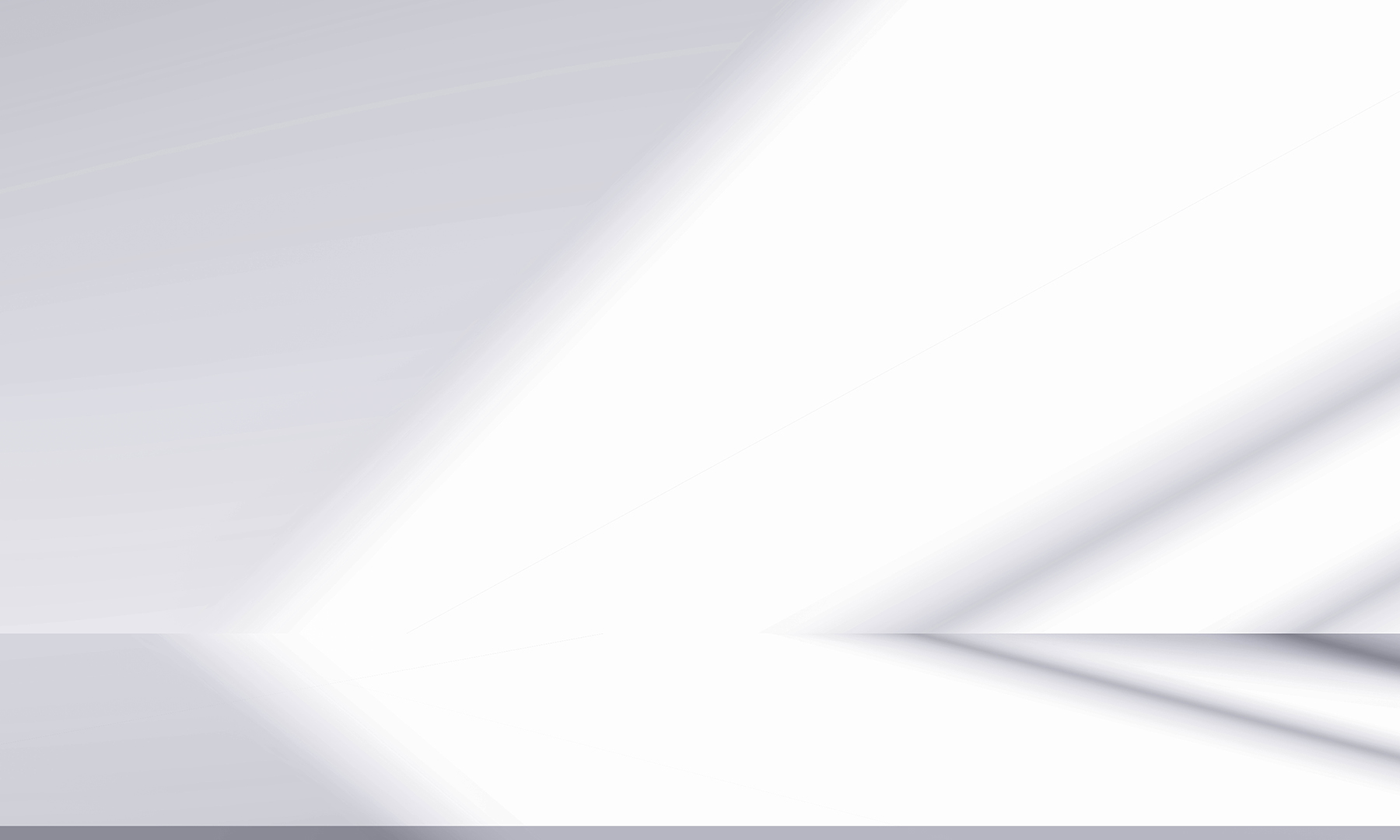Abstract white and gray gradient surface with soft diagonal light reflections creating a sleek, futuristic look.