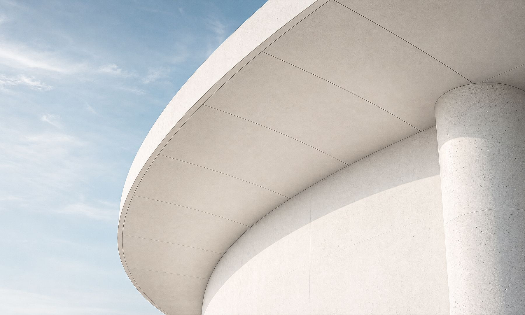 Esta imagem arquitetônica minimalista simboliza arquitetura empresarial moderna, plataformas digitais escaláveis e inovação voltada para o futuro, impulsionando a transformação e o crescimento dos negócios.