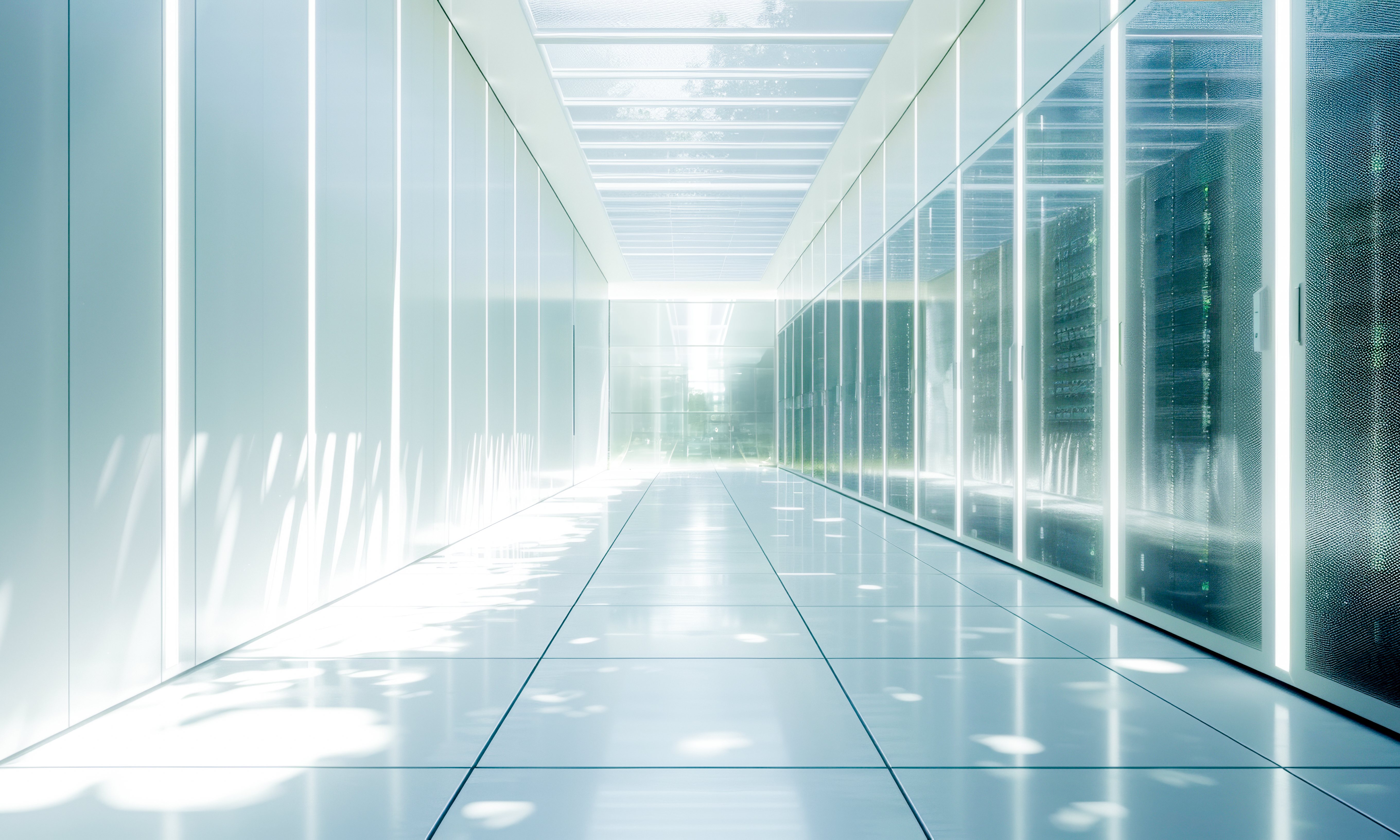 Exterior view of a contemporary building featuring a large vertical garden with diverse green plants under a bright sky